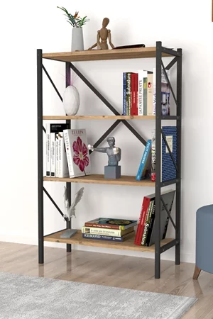 Etajera Fabulous 4 Shelves Metal Pine/Black