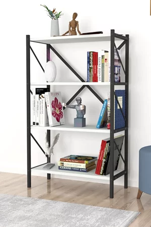 Etajera Fabulous 4 Shelves Metal White/Black