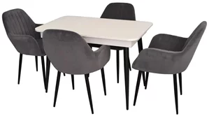 Set de bucatarie Evelin DT 432-1R B + 4 scaune LC-621B Dark Grey 57