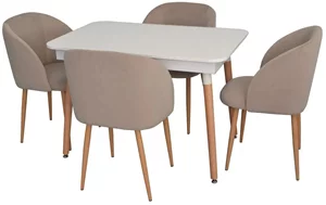 Set de bucatarie Evelin DT 432-1R Wo + 4 scaune LC-618Wo Light Beige 8