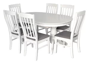 Set de bucatarie Evelin HV-33V White + 6 scaune WENYI White/NV-10WP Grey