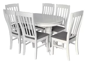 Set de bucatarie Evelin HV-31N White + 6 scaune WENYI White/NV-10WP Grey