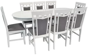 Set de bucatarie Evelin HV-31N White + 8 scaune DEPPA R White/NV-10WP Grey