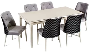 Set de bucatarie Modalife Vivaldi + 6 scaune Black/Grey