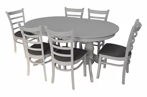 Set de bucatarie Evelin HV-33V White + 6 scaune COCO White/NV-10WP Grey