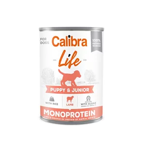 Hrana umeda pentru caini Calibra Dog Life can Puppy&Junior Lamb&rice 400g*6