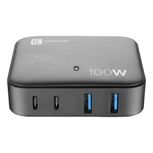 Зарядное устройство Cellularline Wall Charger GAN 100W Black