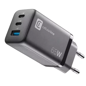 Зарядное устройство Cellularline Wall Charger GAN 65W Black