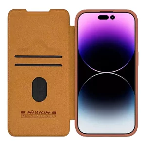 Чехол Nillkin for Apple iPhone 15 Pro Max Qin Pro Brown