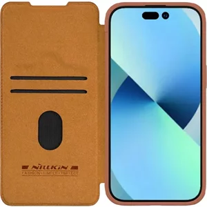 Чехол Nillkin iPhone 15 Plus - Qin Pro Brown