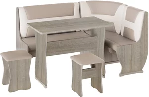 Coltar de bucatarie BonMebel Uyut 3 Sonoma Oak/Beige