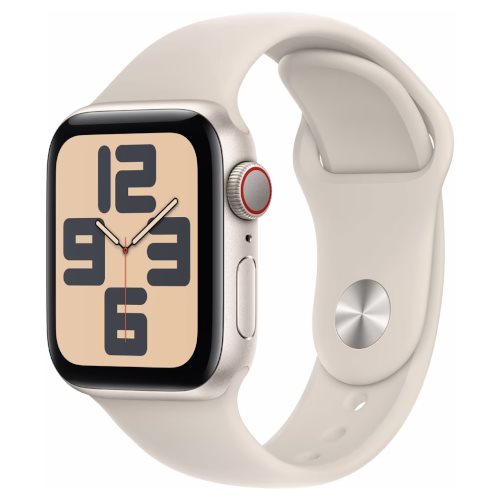 Ceas inteligent Apple Watch SE (2023) GPS+LTE 44mm MRGU3 Starlight Al.Case, Starlight Sport Band S/M