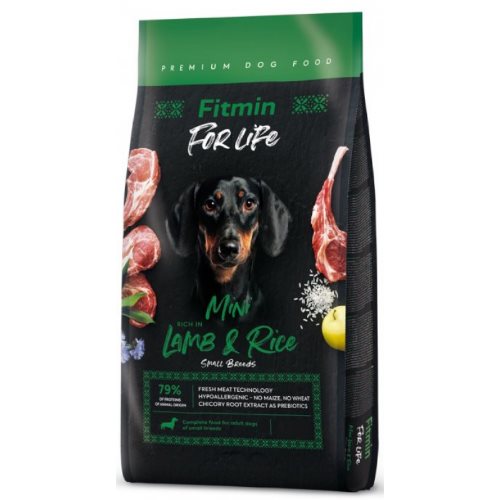 Hrana uscata pentru caini Fitmin For Life Lamb & Rice Mini 12 kg