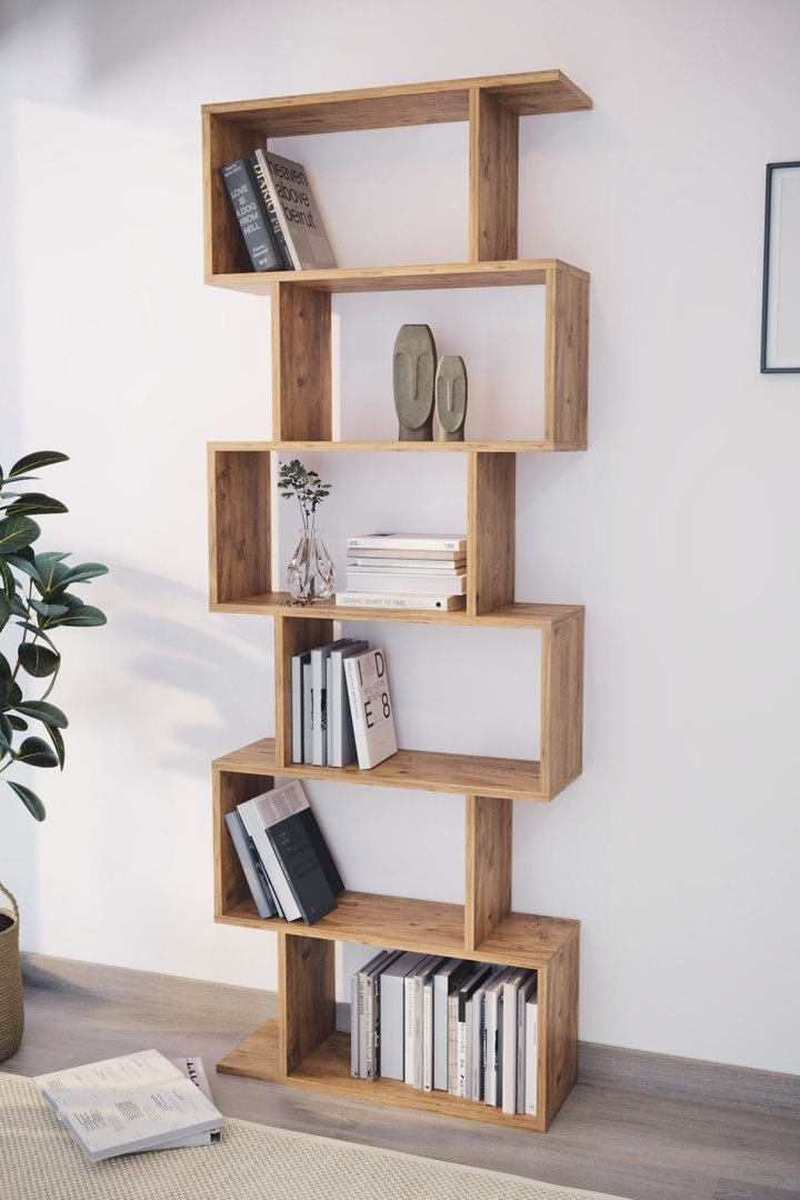 Etajera Fabulous Zigzag 6 Shelves Pine