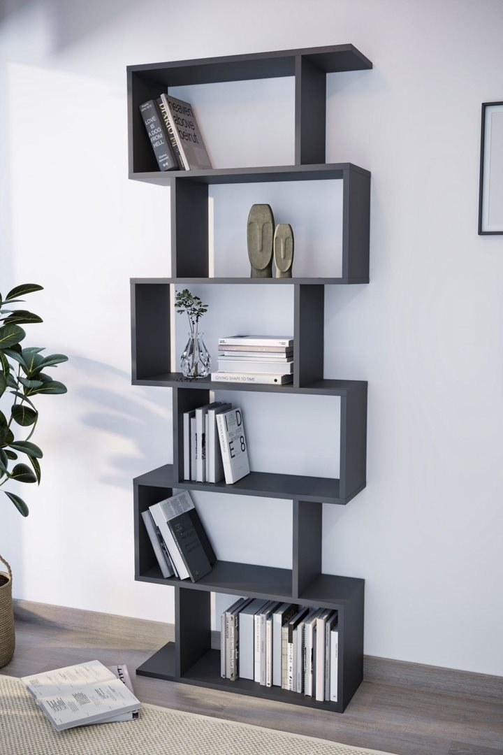 Etajera Fabulous Zigzag 6 Shelves Anthracite