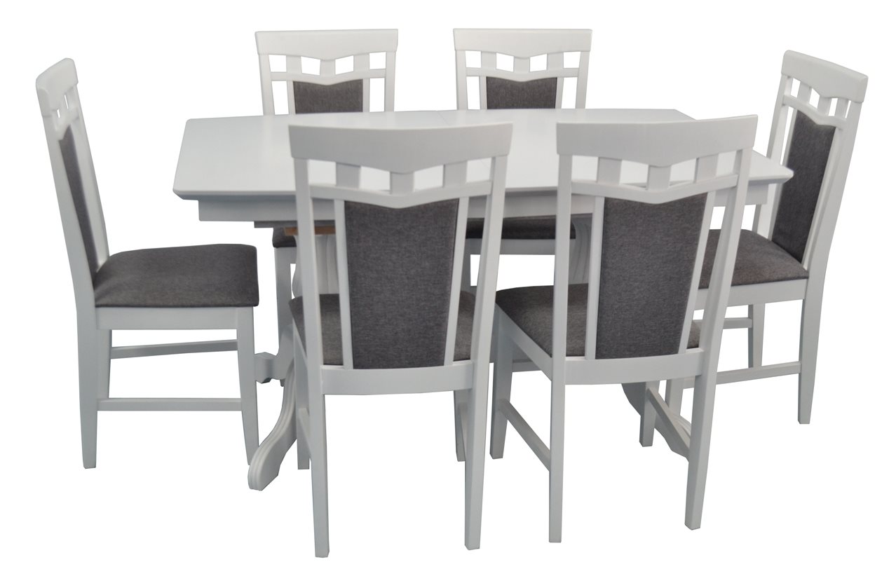 Комплект для кухни Evelin HV-32V White + 6 стульев DEPPA R White/NV-10WP Grey