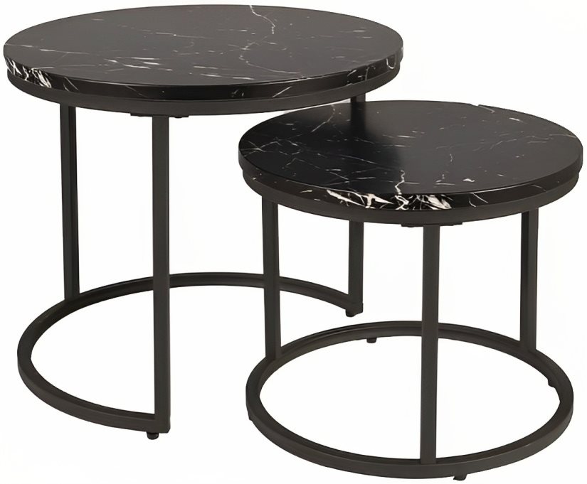 Set masute de cafea Signal Amaro Black Marble/Black