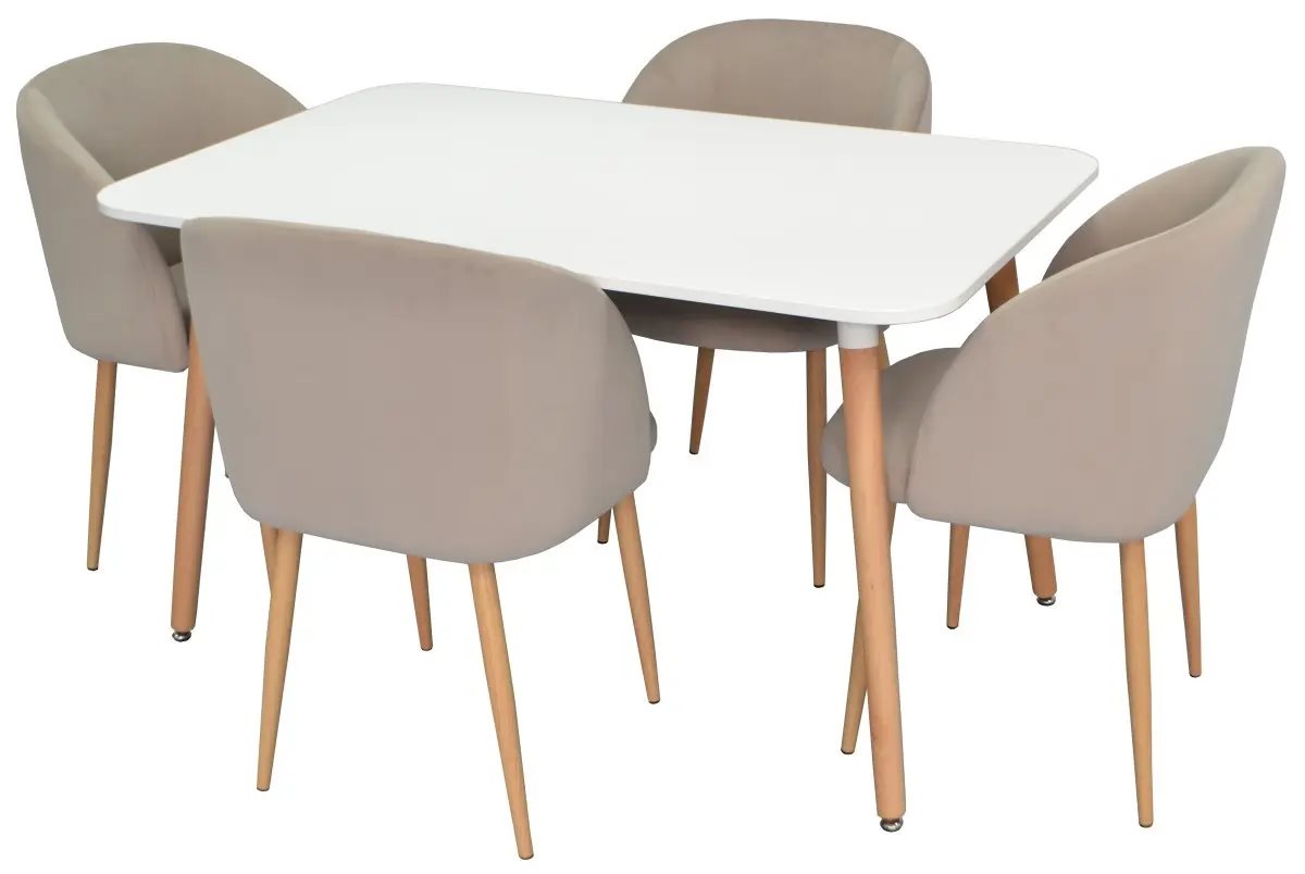 Set de bucatarie Evelin DT 405-1 + 4 scaune LC-618WO Light Beige8