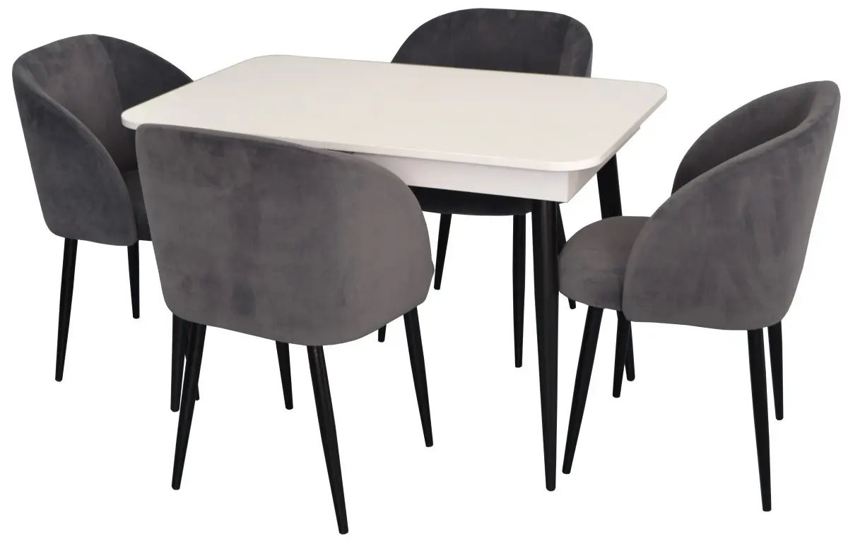 Set de bucatarie Evelin DT 432-1R B + 4 scaune LC-618B Dark Grey 57