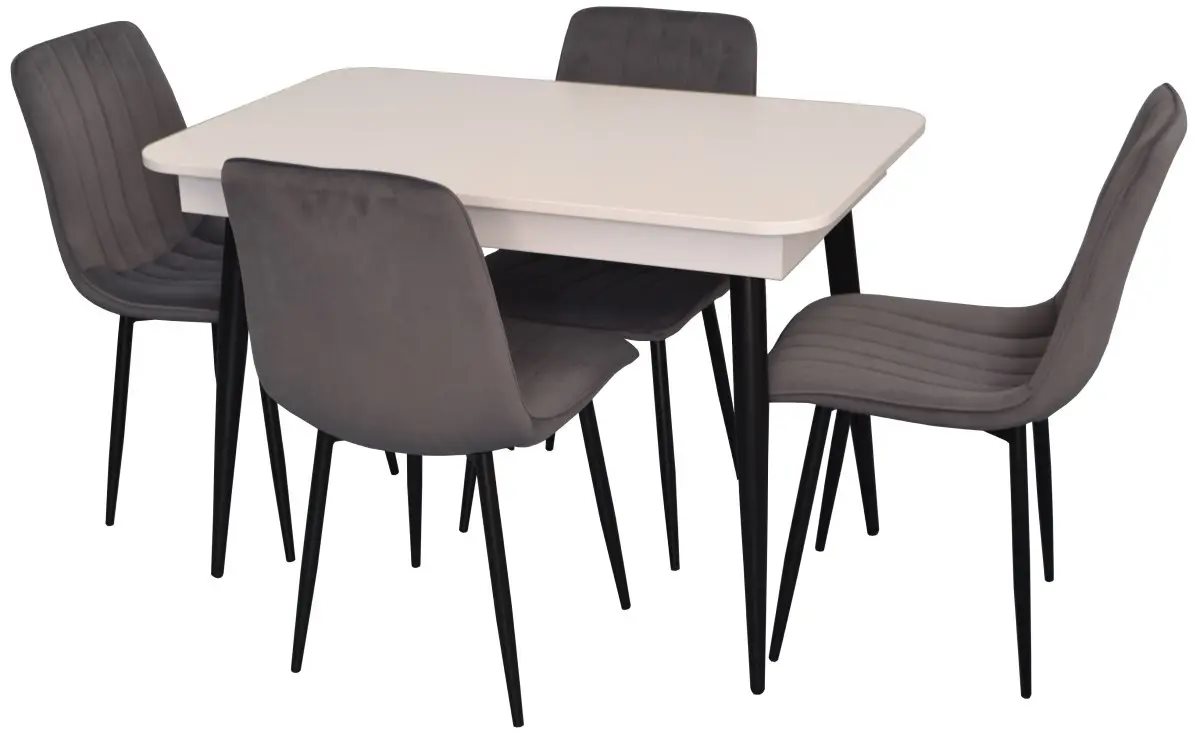 Set de bucatarie Evelin DT 431-1R B + 4 scaune XR-154B Dark Grey 57