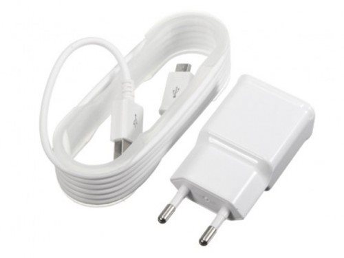 Incarcator Helmet Cable USB to Micro-USB 2xUSB 2.4A White