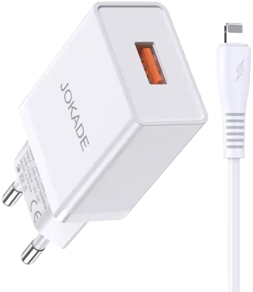 Bloc Jokade Charger Liangzi Series 2*USB-A with Cable USB-A to Lightning 1m White