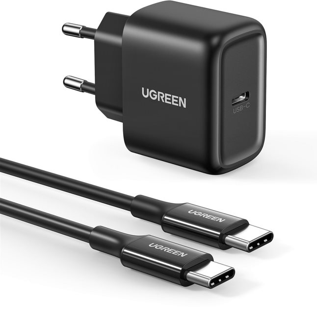 Зарядка UGREEN Wall Charger 25W + Cable Type-C CD250 Black