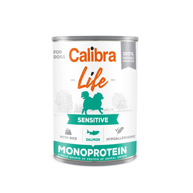 Влажный корм для собак Calibra Dog Life can Sensitive Salmon with rice 400g*6