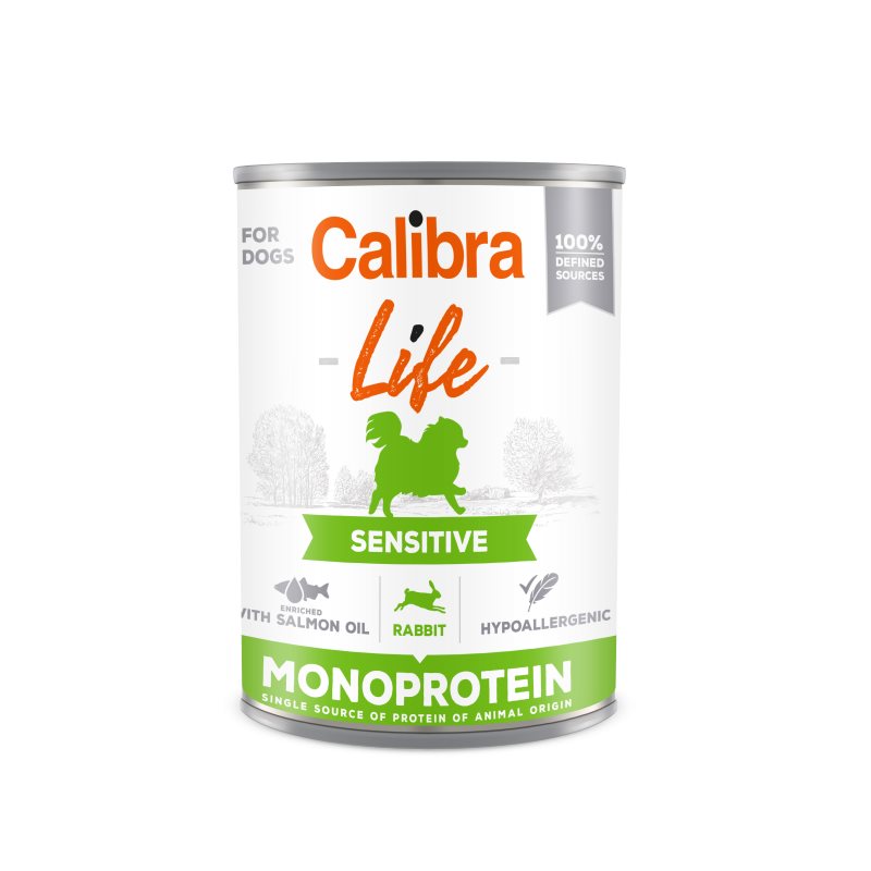 Влажный корм для собак Calibra Dog Life can Sensitive Rabbit 400g*6