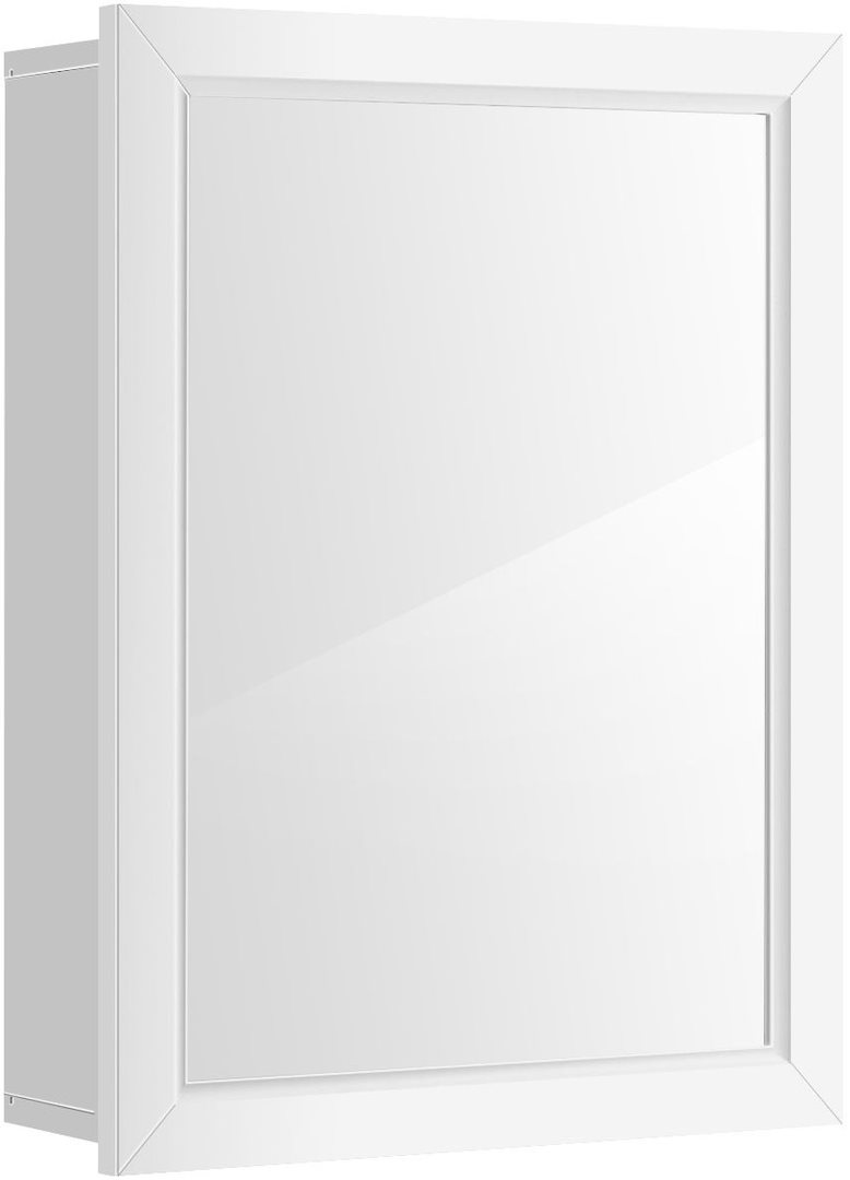 Шкаф с зеркалом Costway HW59317WH White