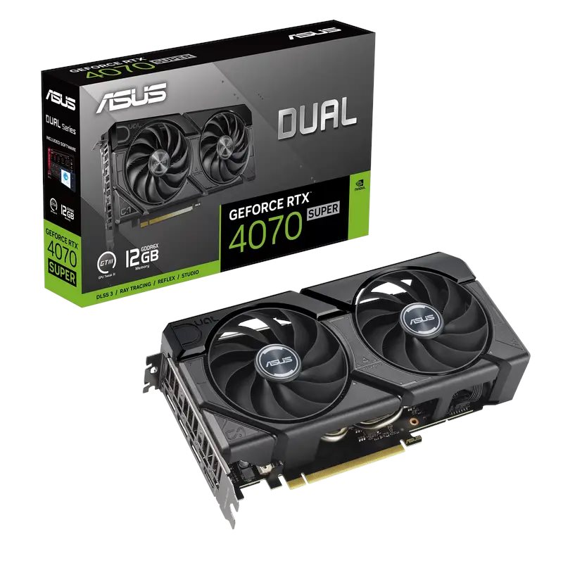 Видеокарта ASUS RTX4070 Super 12GB GDDR6X Dual