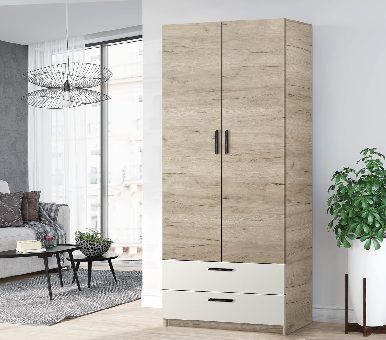 Шкаф Modern Andi 80 Kraft Oak Grey/White