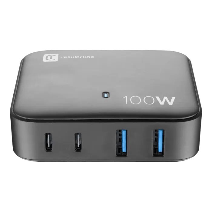 Incarcator Cellularline Wall Charger GAN 100W Black