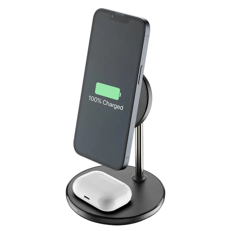 Încărcător wireless Cellularline Mag Duo Black