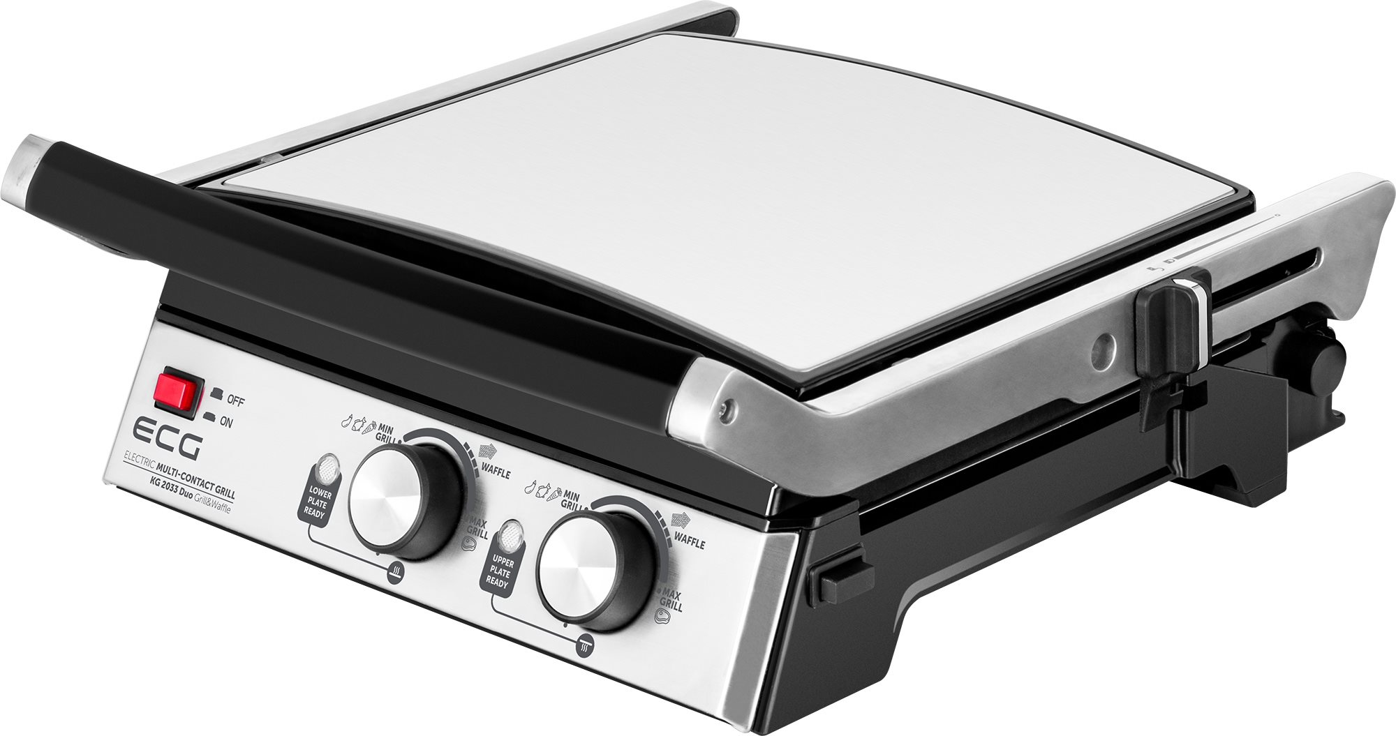 Электрогриль ECG Duo Grill & Waffle KG 2033 Inox/Black