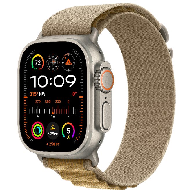 Умные часы Apple Watch Ultra 2 GPS+LTE 49mm MX4E3 Natural Titanium/Tan Alpine Loop S