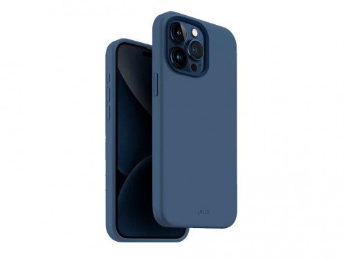 Husă Uniq for iPhone 15 Pro Max Hybrid Magclik Charging Lino Hue Blue