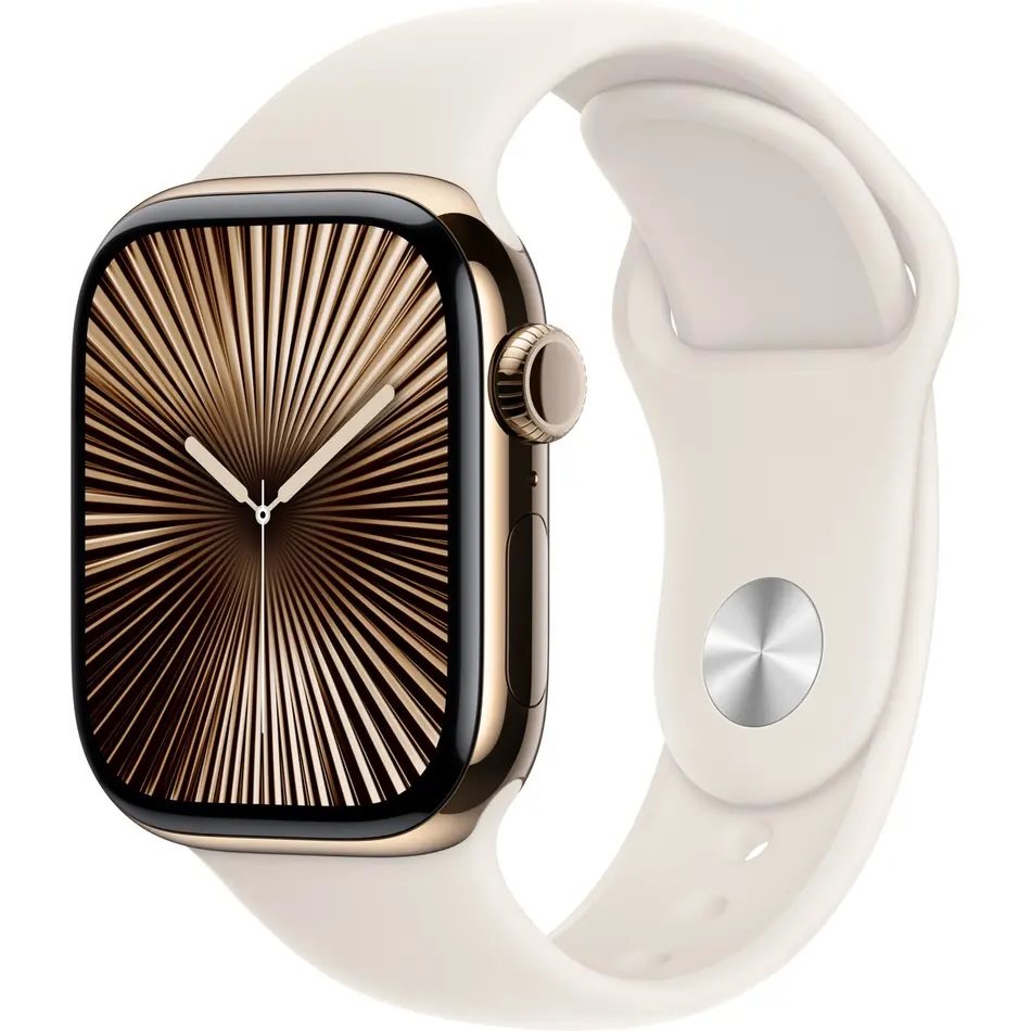 Умные часы Apple Watch Series 10 GPS+LTE 42mm MX063 Gold Titanium Starlight S/M