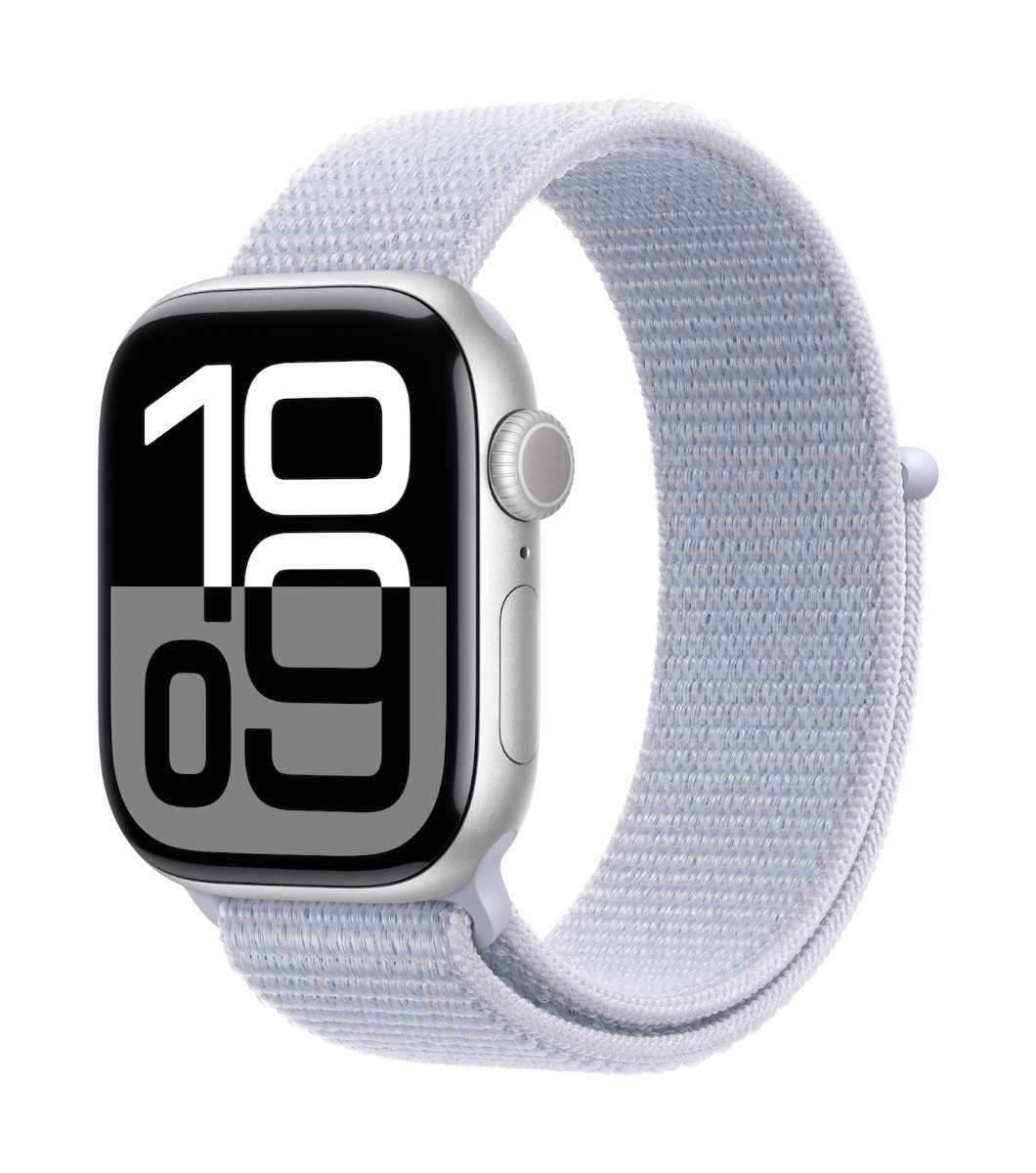 Умные часы Apple Watch Series 10 GPS+LTE 42mm MWX53 Silver Aluminium Blue Cloud Sport Loop