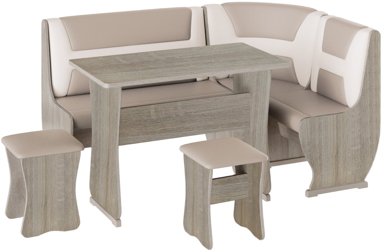 Coltar de bucatarie BonMebel Uyut 3 Sonoma Oak/Beige