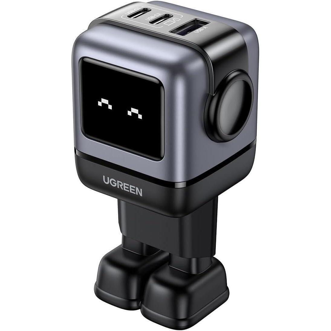 Зарядка UGREEN Nexode Robot GaN USB-A+2хUSB-C 65W Black